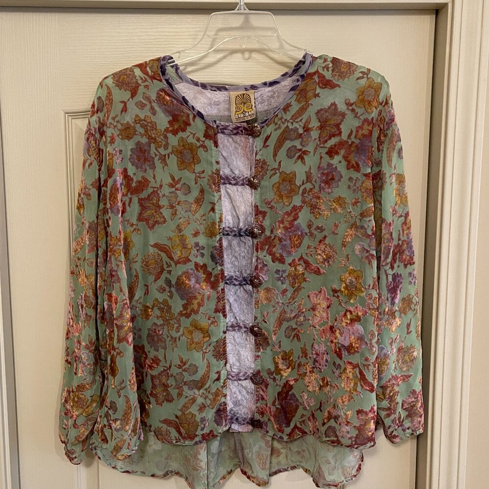 Top/Jacket Burnout Rayon and Velvet